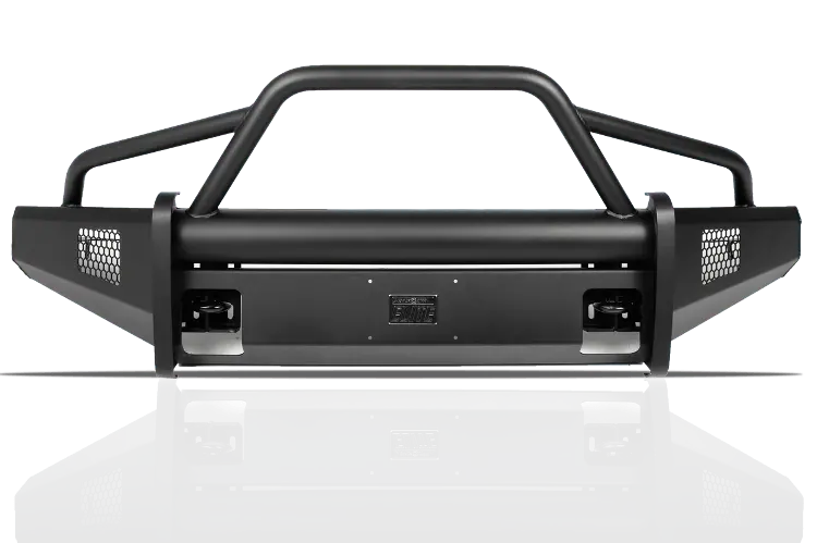 Fab Fours Ch08-Q2062-1 Chevy Silverado 2500/3500 2007.5-2010 Black Steel Elite Front Bumper With Pre-Runner Guard 1