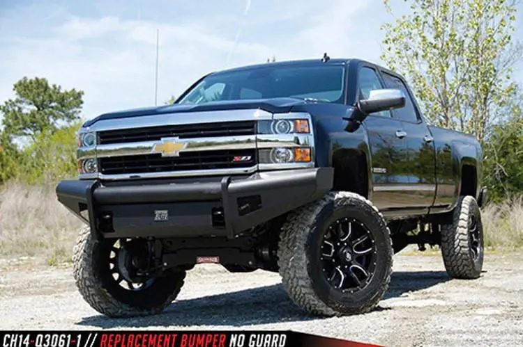 Fab Fours Ch14-Q3061-1 Chevy Silverado 2500/3500 2015-2019 Black Steel Elite Front Bumper No Guard With Tow Hooks 1