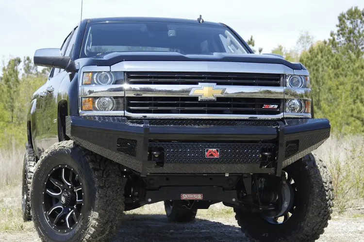 Fab Fours Ch14-S3061-1 Chevy Silverado 2500/3500 2015-2019 Black Steel Front Bumper No Guard 1