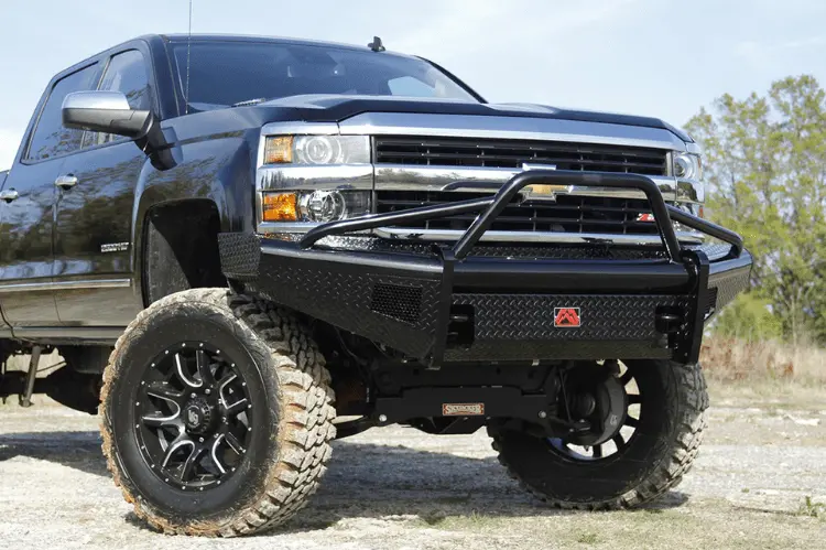 Fab Fours Ch14-S3062-1 Chevy Silverado 2500/3500 2015-2019 Black Steel Front Bumper With Pre-Runner Guard 2