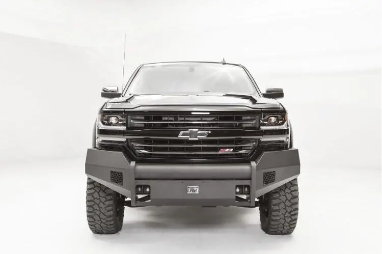 Fab Fours Cs16-R3861-1 Chevy Silverado 1500 2016-2018 Black Steel Elite Front Bumper No Guard With Tow Hooks 2