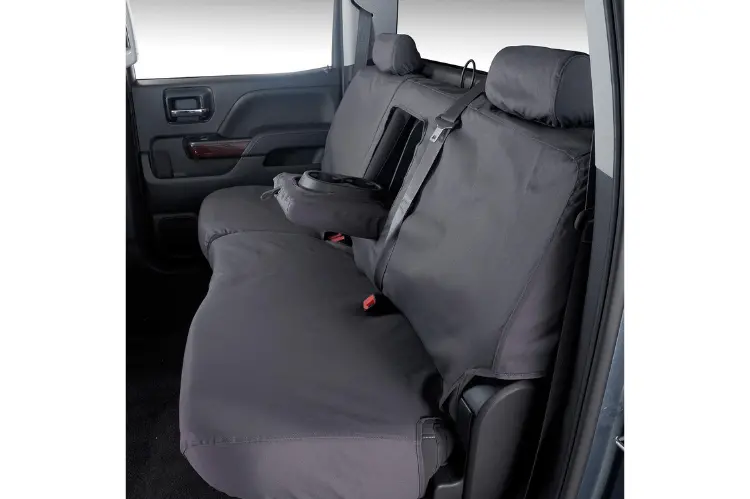 Covercraft Ss8486pcgy Chevy Silverado 2500Hd/3500Hd 2020-2023 Polycotton Seatsaver Custom Rear Seat Covers - Grey 1