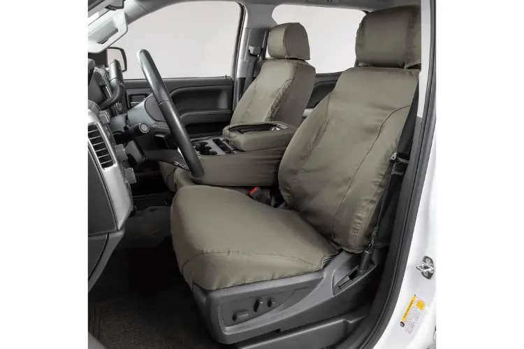 Covercraft Ss3475pcct Chevy Silverado 2500Hd/3500Hd 2020-2022 Polycotton Seatsaver Custom Front Seat Covers Misty Grey 1