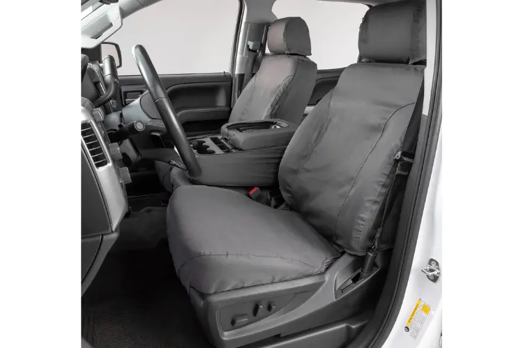 Covercraft Ss3475pcgy Chevy Silverado 2500Hd/3500Hd 2020-2022 Polycotton Seatsaver Custom Front Seat Covers Grey 1
