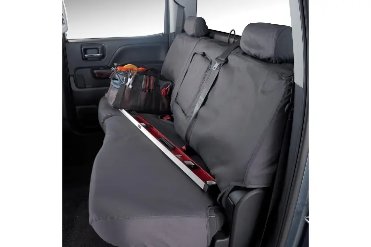 Covercraft Ss8375pcch Chevy Silverado 2500Hd/3500Hd 2007-2014 Polycotton Seatsaver Custom Rear Seat Covers Charcoal 1
