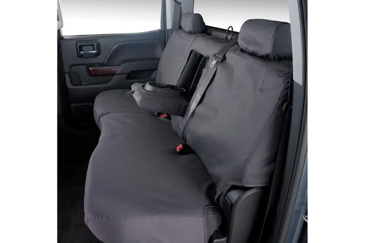 Covercraft Ss8486pcch Chevy Silverado 2500Hd/3500Hd 2020-2023 Polycotton Seatsaver Custom Rear Seat Covers Charcoal 1