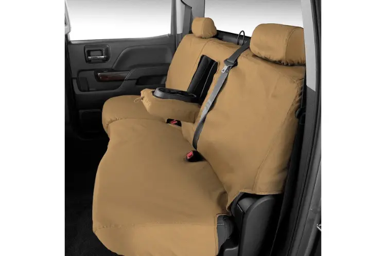 Covercraft Ss8375pctn Chevy Silverado 2500Hd/3500Hd 2007-2014 Polycotton Seatsaver Custom Rear Seat Covers - Tan 1