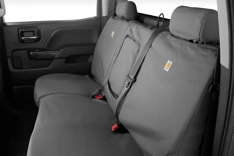 Covercraft Ssc8486cagy Gmc Sierra 2500Hd/3500Hd 2021-2022 Carhartt Seatsaver Custom Rear Seat Covers Gravel 1