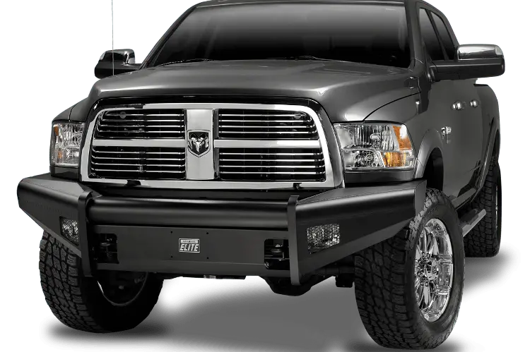 Fab Fours Dr06-Q1161-1 Dodge Ram 2500/3500 2006-2009 Black Steel Elite Front Bumper No Guard With Tow Hooks 1