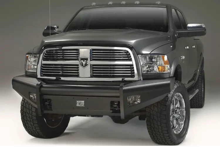 Fab Fours Dr19-Q4461-1 Dodge Ram 4500/5500 2019-2024 Black Steel Elite Front Bumper No Guard With Sensor 1