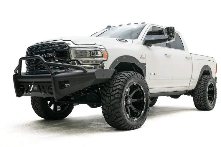 Fab Fours Dr19-Q4462-1 Dodge Ram 4500/5500 (New Body Style) 2019-2024 Black Steel Elite Front Bumper With Pre-Runner Guard 1
