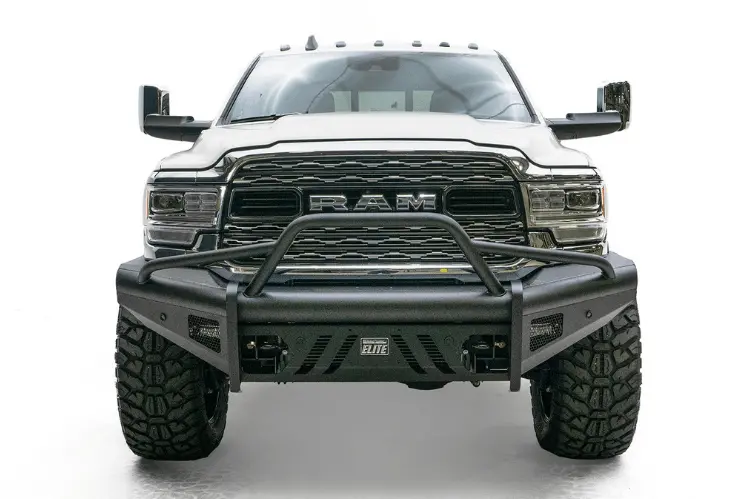 Fab Fours Dr19-Q4462-1 Dodge Ram 4500/5500 (New Body Style) 2019-2024 Black Steel Elite Front Bumper With Pre-Runner Guard 2