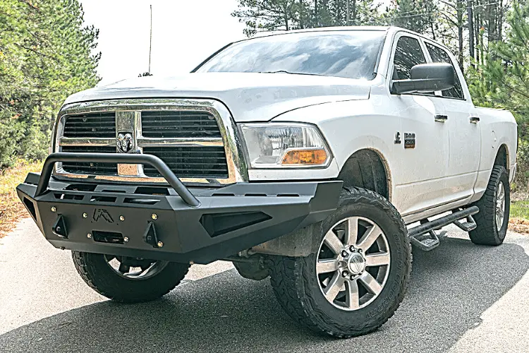Fab Fours Red Steel Dr19-Rs4462-1 Dodge Ram 2500/3500 2019-2024 Front Bumper Winch Ready Pre-Runner Guard 1