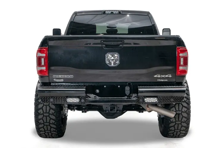 Fab Fours Dr19-T4450-1 Dodge Ram 2500/3500 2019-2024 New Body Style Black Steel Rear Bumper 1