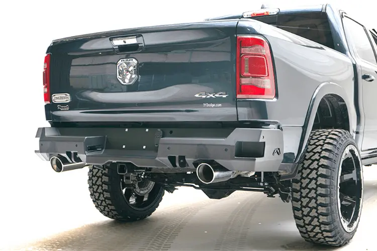 Fab Fours Dr19-W4251-1 Dodge Ram 1500 2019-2025 Premium Rear Bumper With Sensor Dual Exhaust 1