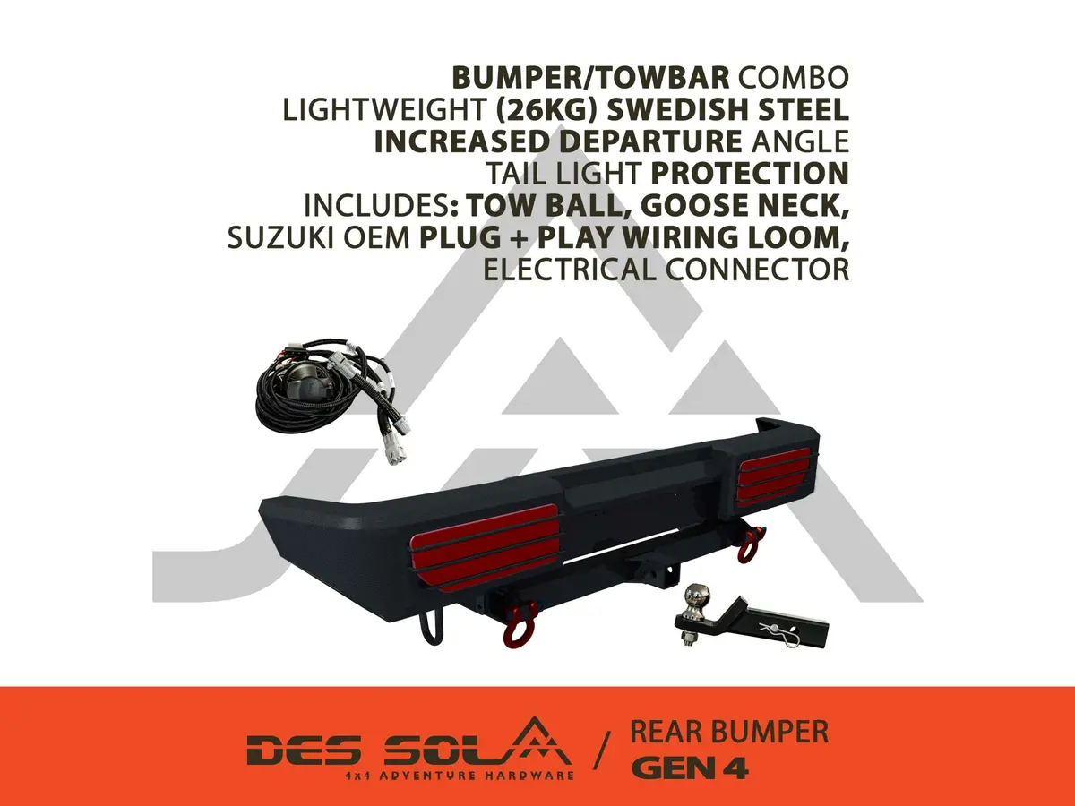 Des Sol Rear Bumper & Tow Bar Combo (Jimny Year 2018+) 1