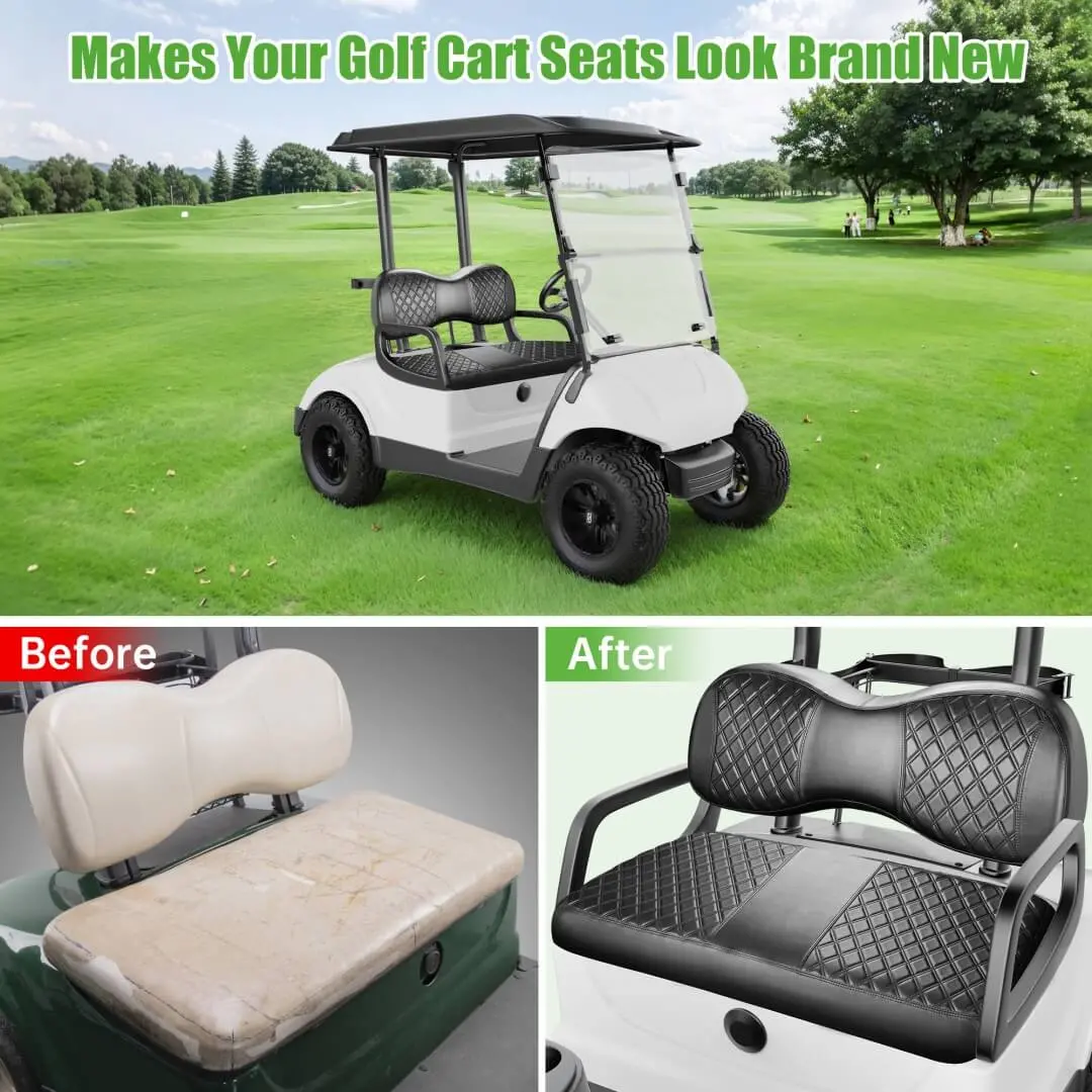 10L0l Golf Cart Seat Cover Diamond Leather Design For Yamaha G29/Drive/Driver 2 Gas & Electric 2