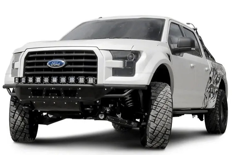 Add F154582950103 2015-2017 Ford F150 Race Series R Front Bumper With Aluminum Front Valance Panel 10 Single Light Mounts 1