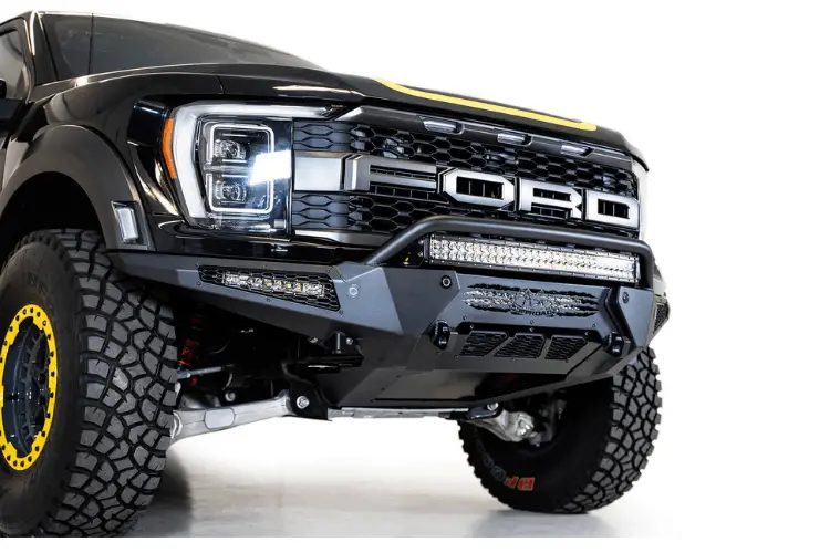 Add F210221180103 Ford F150 Raptor 2021-2025 Honeybadger Front Bumper Non-Winch Mount With Top Hoop 2