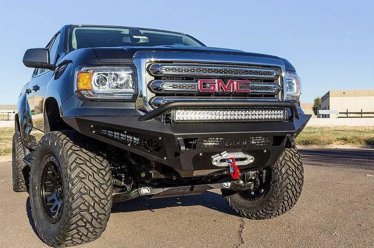 Add F357382720103 Gmc Canyon 2015-2020 Honeybadger Front Bumper With Winch Mount 1
