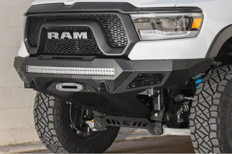 Add F611422770103 Dodge Ram 1500 Rebel 2019-2023 Stealth Fighter Front Bumper With Sensor Cut Outs Winch Ready 1