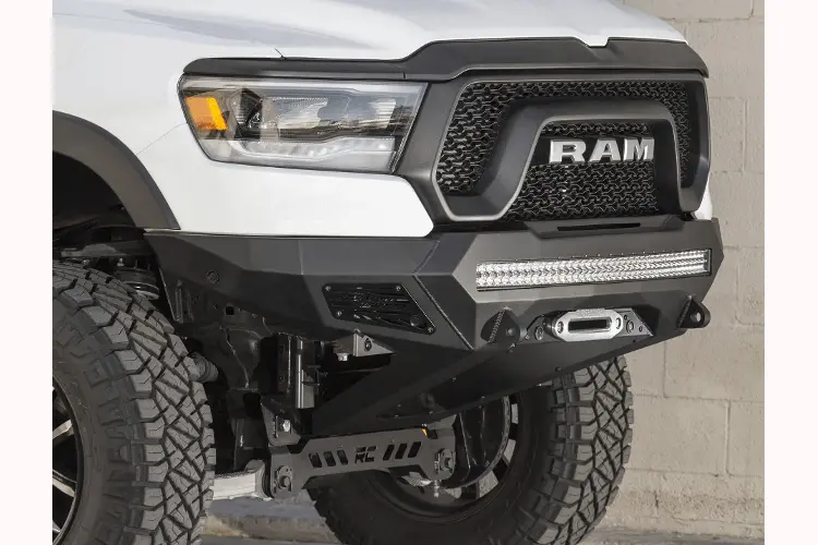 Add F611422770103 Dodge Ram 1500 Rebel 2019-2023 Stealth Fighter Front Bumper With Sensor Cut Outs Winch Ready 2