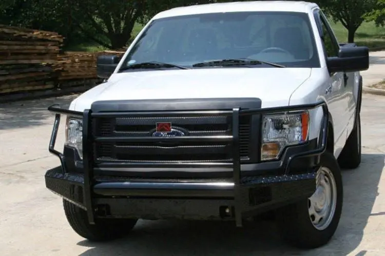 Fab Fours Ff09-K1960-1 Ford F150 2009-2014 Black Steel Front Bumper Full Guard With Tow Hooks 1