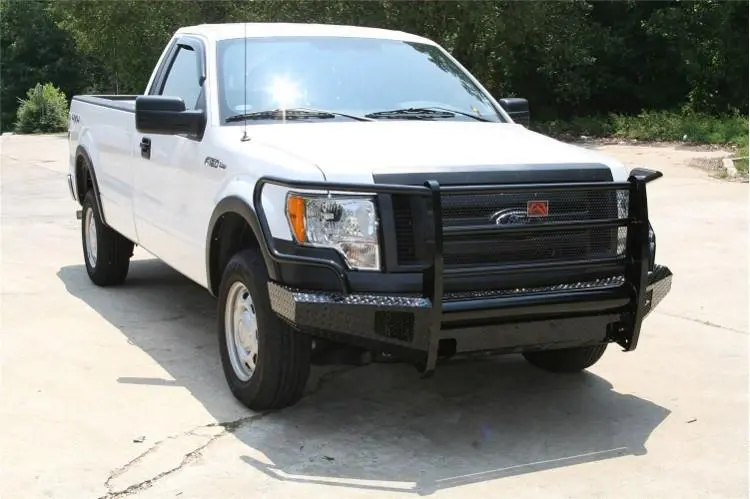 Fab Fours Ff09-K1960-1 Ford F150 2009-2014 Black Steel Front Bumper Full Guard With Tow Hooks 2