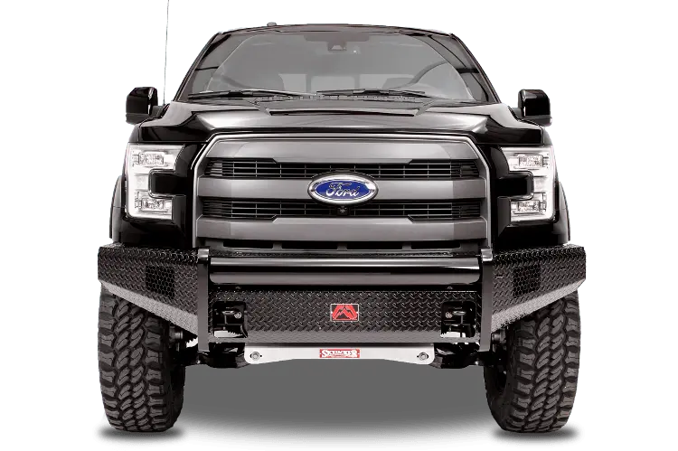 Fab Fours Ff09-K1961-1 Ford F150 2009-2014 Black Steel Front Bumper No Guard With Tow Hooks 1