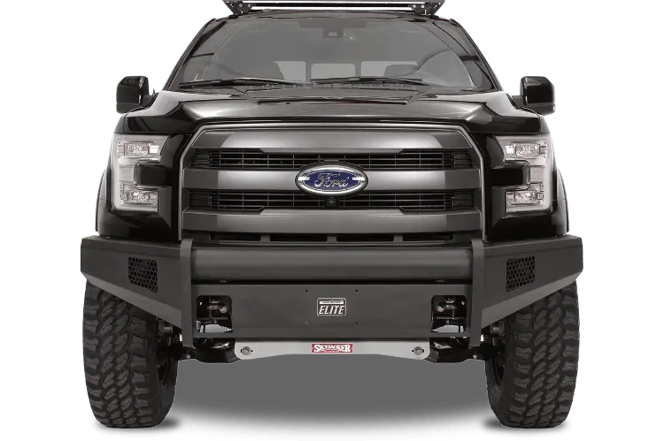 Fab Fours Ff09-R1961-1 Ford F150 2009-2014 Black Steel Elite Front Bumper No Guard With Tow Hooks 1