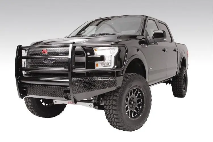 Fab Fours Ff15-K3250-1 Ford F150 2015-2017 Black Steel Front Bumper Full Guard With Tow Hooks 2
