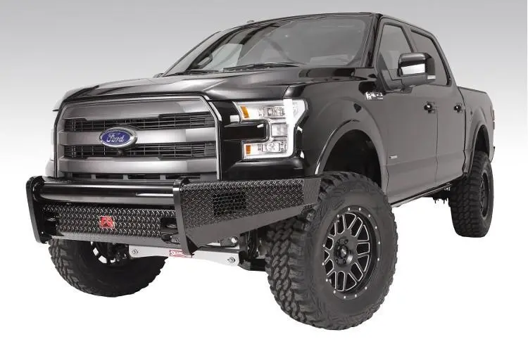Fab Fours Ff15-K3251-1 Ford F150 2015-2017 Black Steel Front Bumper No Guard With Tow Hooks 2