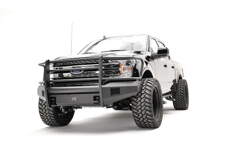 Fab Fours Ff18-R4560-1 Ford F150 2018-2020 Black Steel Elite Front Bumper Full Guard 2