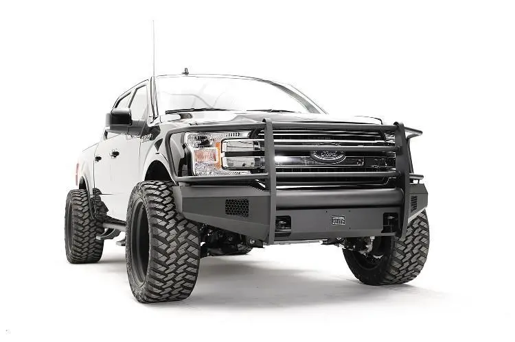 Fab Fours Ff18-R4560-1 Ford F150 2018-2020 Black Steel Elite Front Bumper Full Guard 1