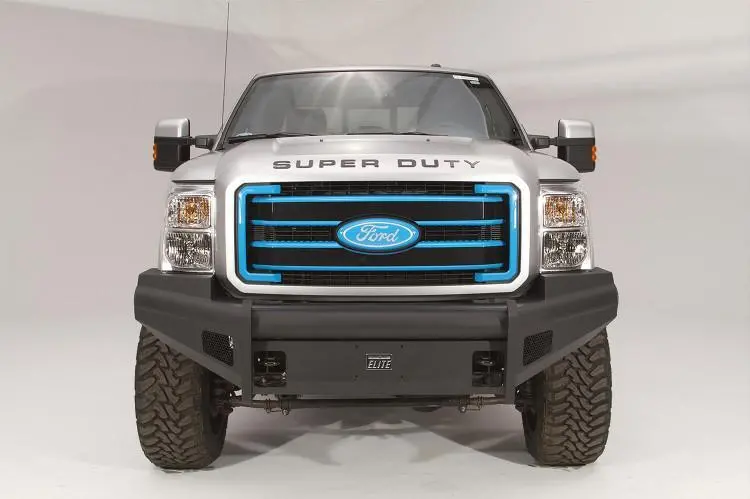 Fab Fours Fs08-Q1961-1 Ford F250/F350 Superduty 2008-2010 Black Steel Elite Front Bumper No Guard With Tow Hooks 2