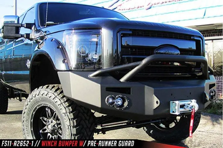 Fab Fours Fs11-A2652-1 Ford F450/F550 Superduty 2011-2016 Premium Front Bumper Winch Ready With Pre-Runner Guard 2