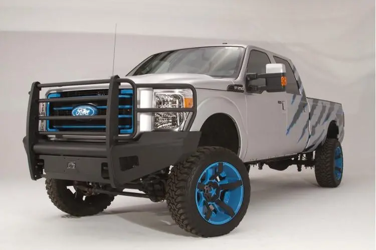 Fab Fours Fs11-Q2560-1 Ford F250/F350 Superduty 2011-2016 Black Steel Elite Front Bumper Full Guard With Tow Hooks 2