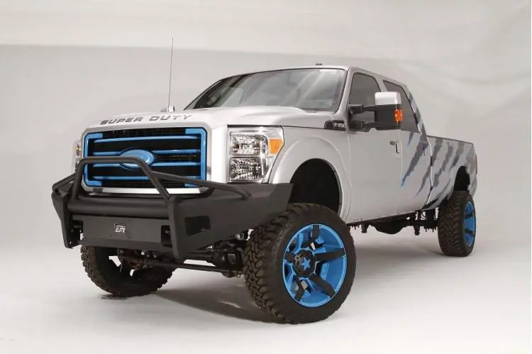 Fab Fours Fs11-Q2562-1 Ford F450/F550 Superduty 2011-2016 Black Steel Elite Front Bumper Pre-Runner Guard With Tow Hooks 2