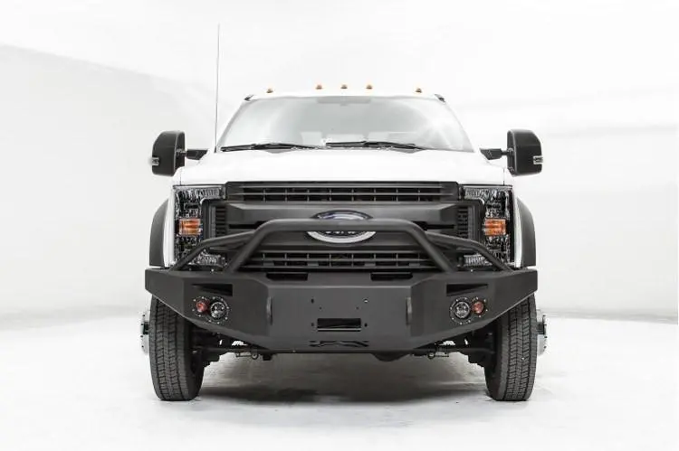 Fab Fours Fs17-A4252-1 Ford F450/F550 Superduty 2017-2022 Premium Front Bumper Winch Ready With Pre-Runner Guard 1