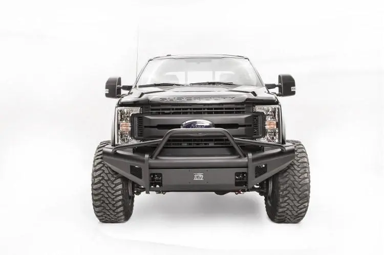 Fab Fours Fs17-Q4162-1 Ford F250/F350 Superduty 2017-2022 Black Steel Elite Front Bumper Pre-Runner Guard With Tow Hooks 2