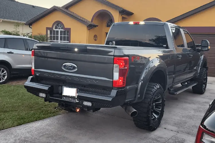 Fab Fours Fs17-T4150-1 Ford F250/F350 Superduty 2017-2022 Black Steel Rear Bumper 1