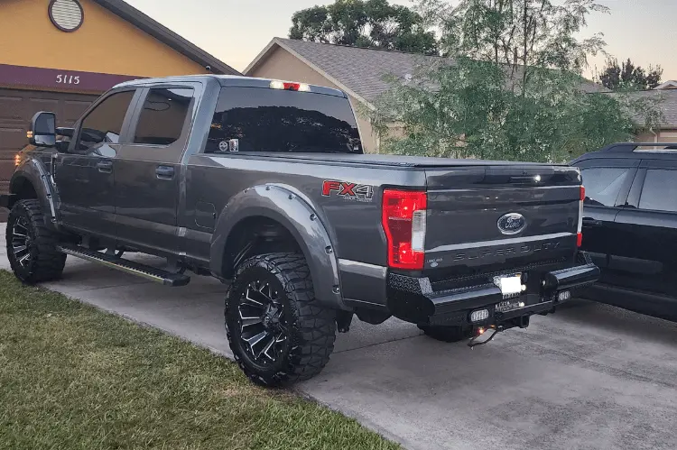 Fab Fours Fs17-T4150-1 Ford F250/F350 Superduty 2017-2022 Black Steel Rear Bumper 2