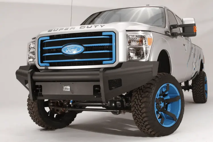 Fab Fours Fs99-Q1661-1 Ford F250/F350 Superduty 1999-2004 Black Steel Elite Front Bumper No Guard With Tow Hooks 1