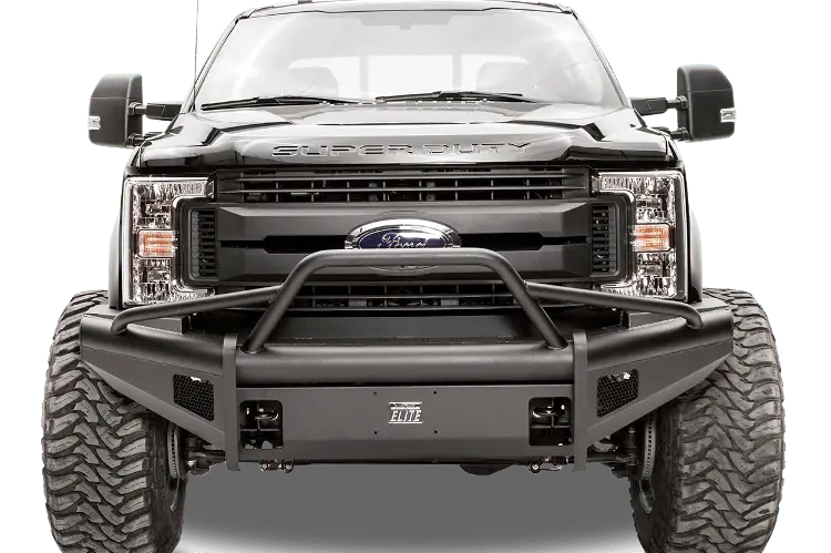 Fab Fours Fs99-Q1662-1 Ford F250/F350 Superduty 1999-2004 Black Steel Elite Front Bumper Pre-Runner Guard With Tow Hooks 1