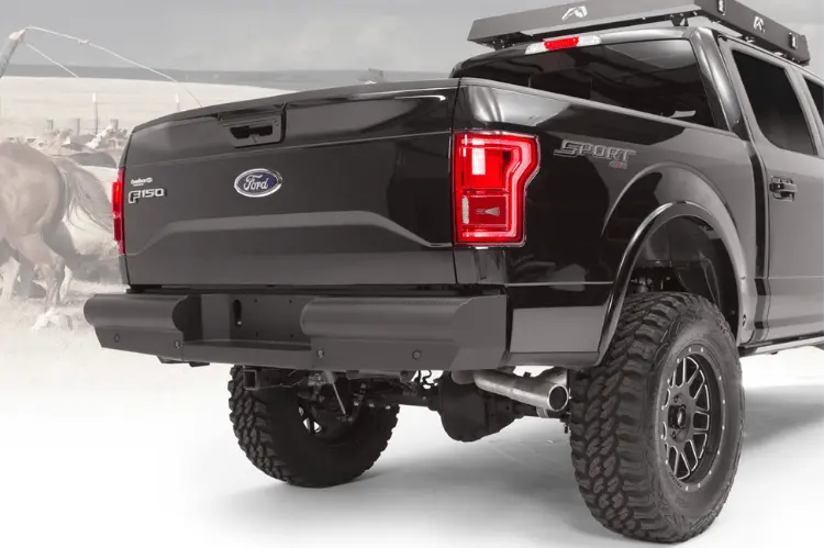 Fab Fours Ff15-U3250-1 Ford F150 2015-2020 Black Steel Elite Rear Bumper 1