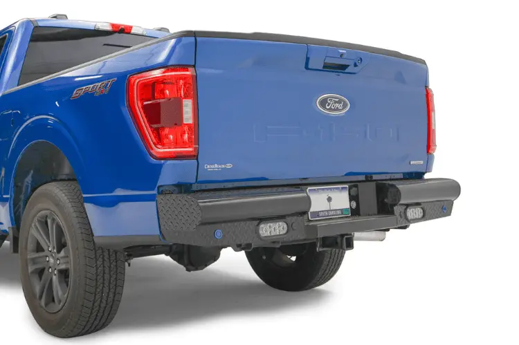 Fab Fours Ff21-T5050-1 Ford F150 2021-2023 Black Steel Rear Bumper Sensor Gloss Black 2
