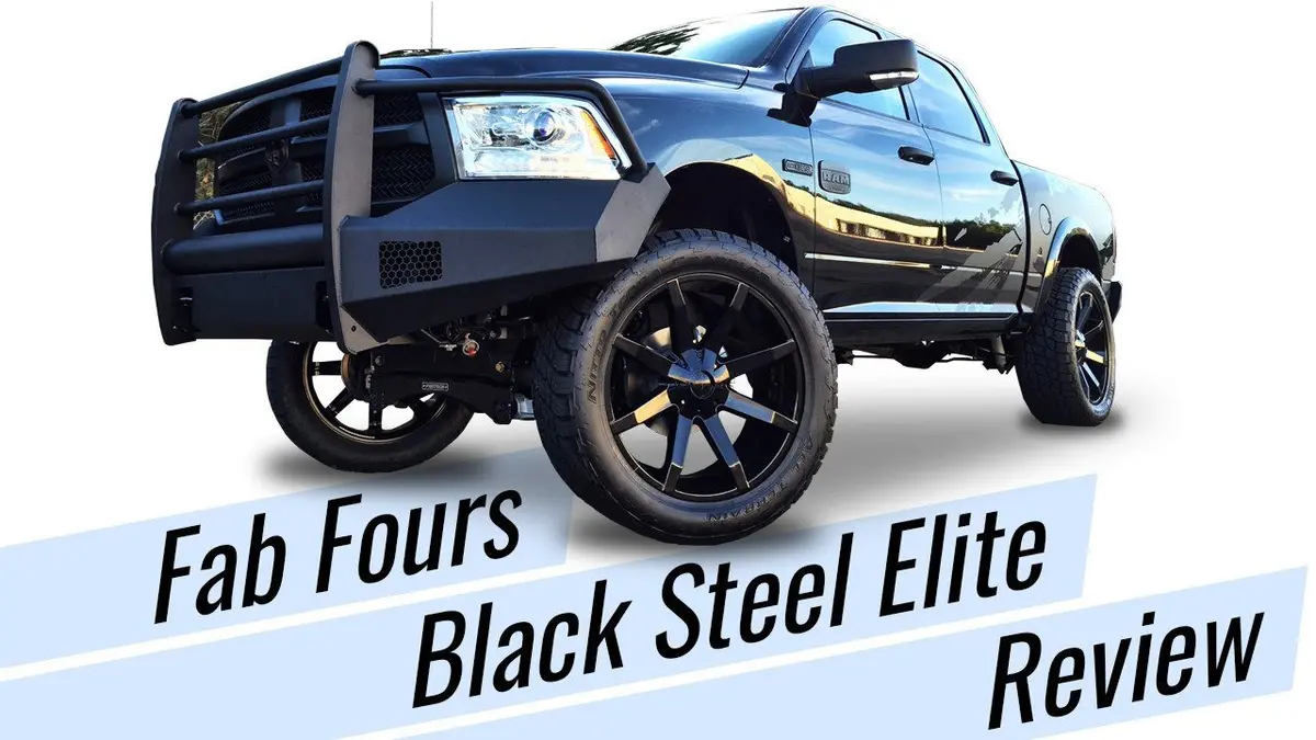 Fab Fours Fs08-Q1962-1 Ford F250/F350 Superduty 2008-2010 Black Steel Elite Front Bumper Pre-Runner Guard With Tow Hooks 2