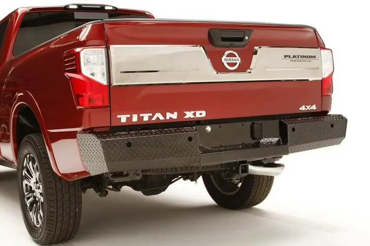 Fab Fours Nt16-T3750-1 Nissan Titan Xd 2016-2024 Black Steel Rear Bumper 1