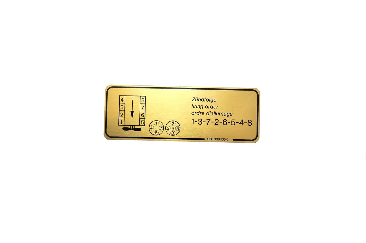 928 006 105 01 - Firing Order Decal - 84 To 86 Row 16V S2 1