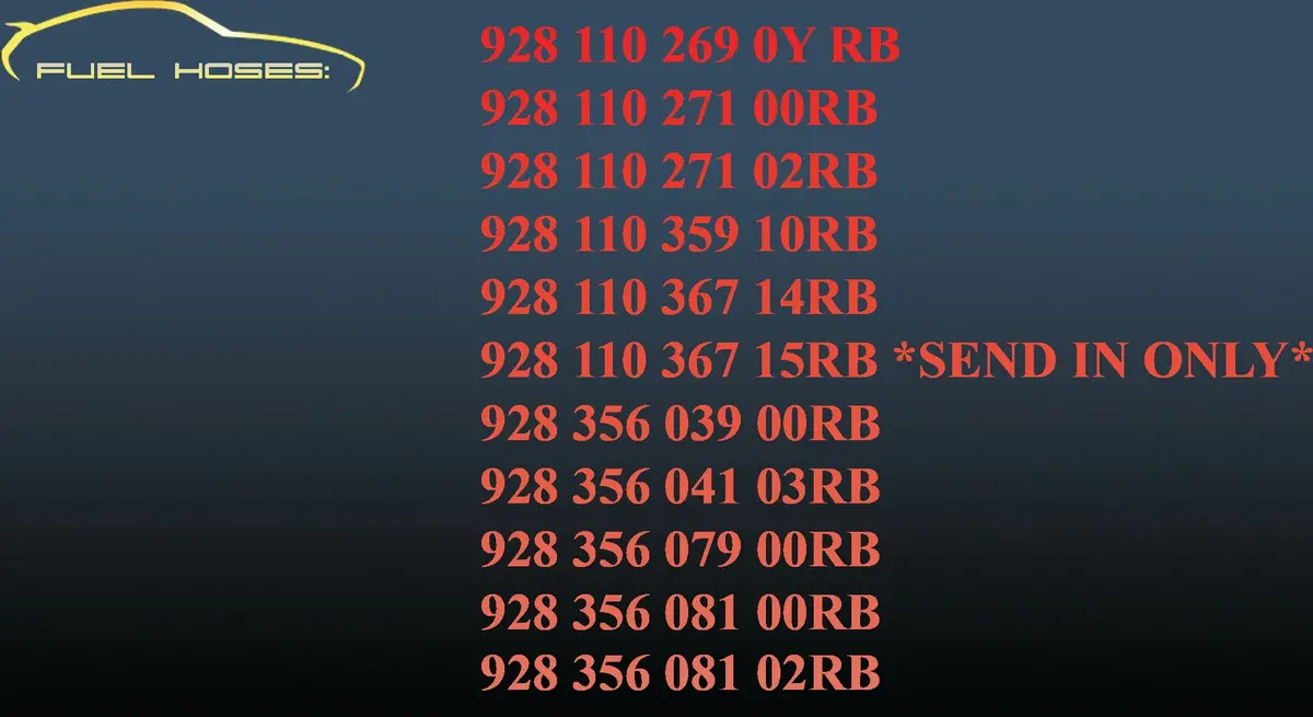 Rt 110 00 Rb - Fuel Hose Rebuild  Service - 78 To 95 (Please Read Instructions) 1